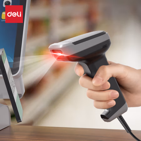 得力AA386条码扫描器_手持扫描器(黑)(台)