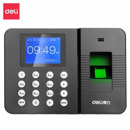 得力T904指纹考勤机(黑色)