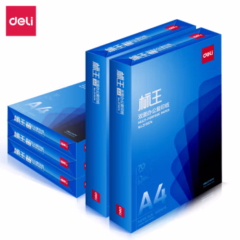 得力ZF3575标王复印纸A4-70g-5包(蓝)(包)