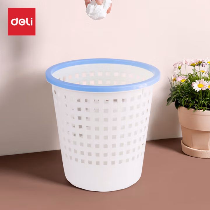 得力得心9554双色圆形纸篓(天蓝)(只)