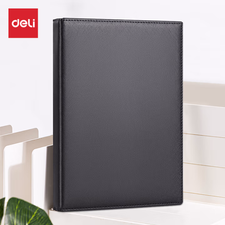 得力3326高级记事本-160张-16K-250mm*175mm(黑)