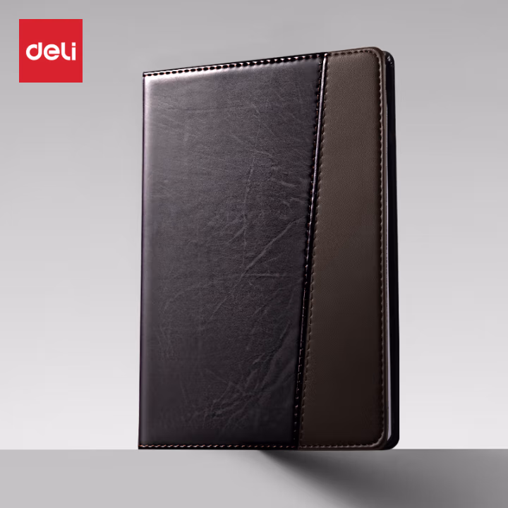 得力7912皮面笔记本(黑)-120张-32K(本)