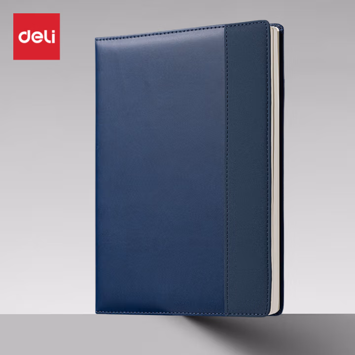 得力7921皮面本25K-205*143mm/160张10mm行距(蓝)(本)