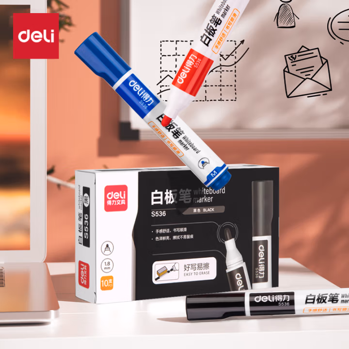 得力S536白板笔(蓝)(支)