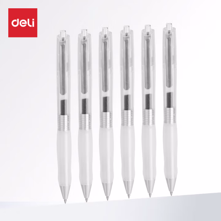 得力S60Max弧度收口臻顺滑按动商务中性笔0.5mm子弹头(黑)(支)