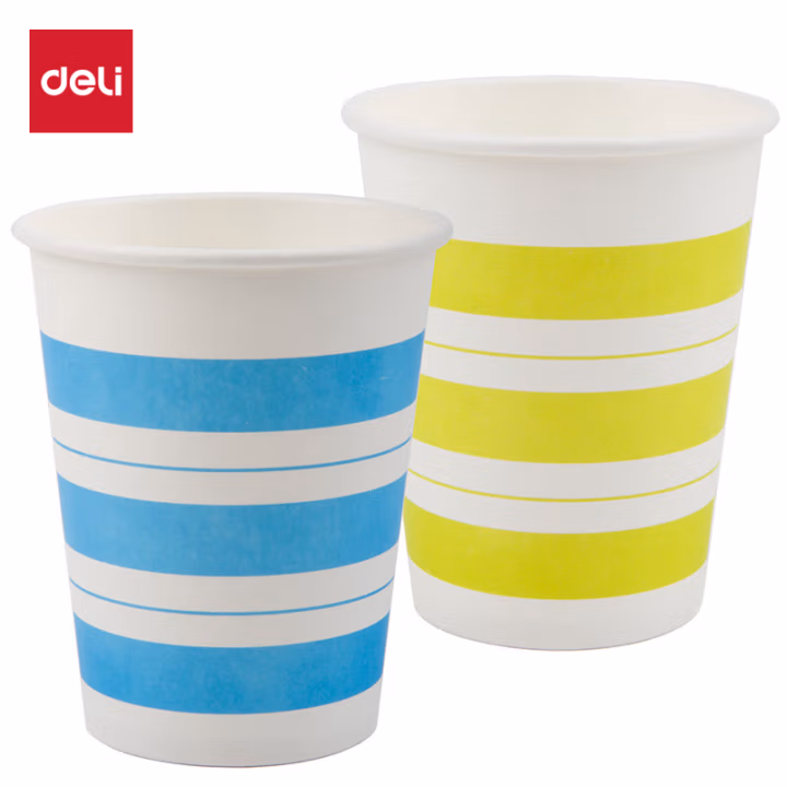 得力9560纸杯(混)(50个/袋)250ml五星纸240g纸+18gPE膜