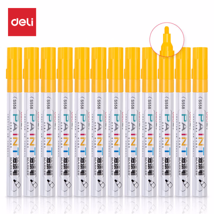 得力S558油漆笔(黄色)