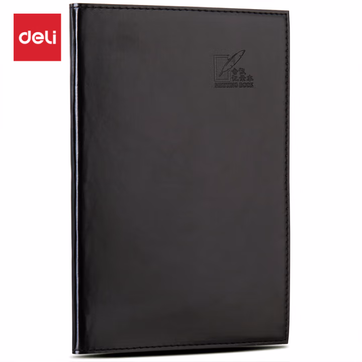 得力3191会议记录本25K-205*143mm/96张(黑)(本)