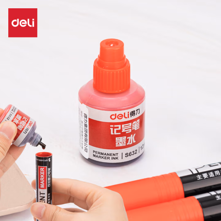得力思达S632记号笔墨水(红)(瓶)