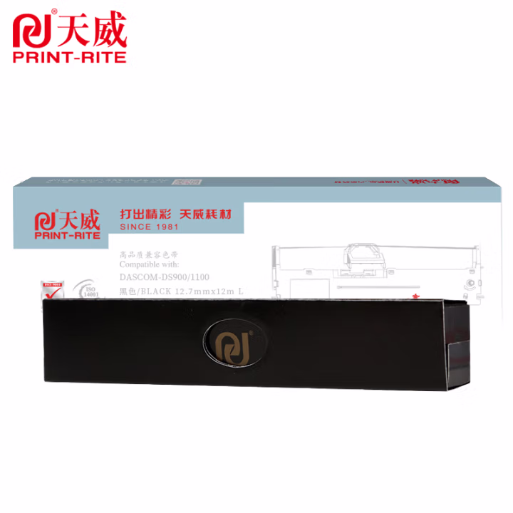 天威（PrintRite）服务版 DS900/1100 色带芯 适用于DASCOM-DS900/1100-12m,12.7mm-黑色 BK 左扭芯