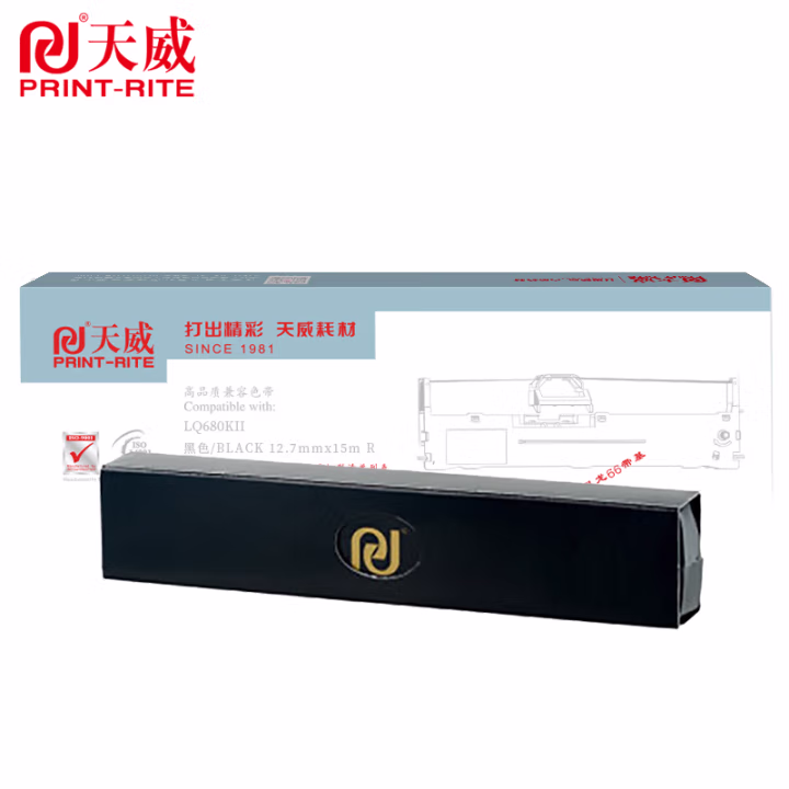 天威 LQ680KII色带 适用于EPSON LQ675KT 680KII 690K 106KF-15m,12.7mm-黑右扭芯 专业装