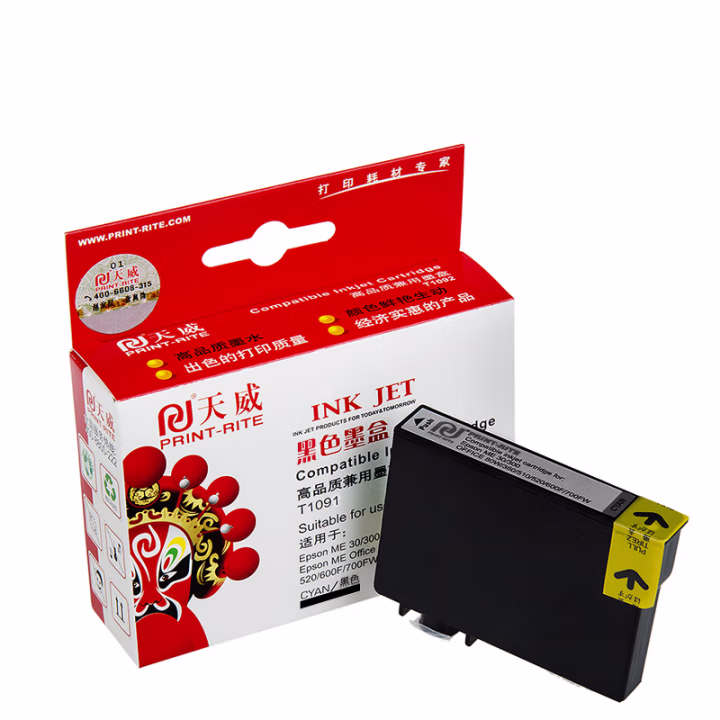 天威 T1091墨盒 适用爱普生ME30 300 80W 360 600F 700FW 510 520打印机 ME30/ME80墨粉盒 黑色 280页 专业装