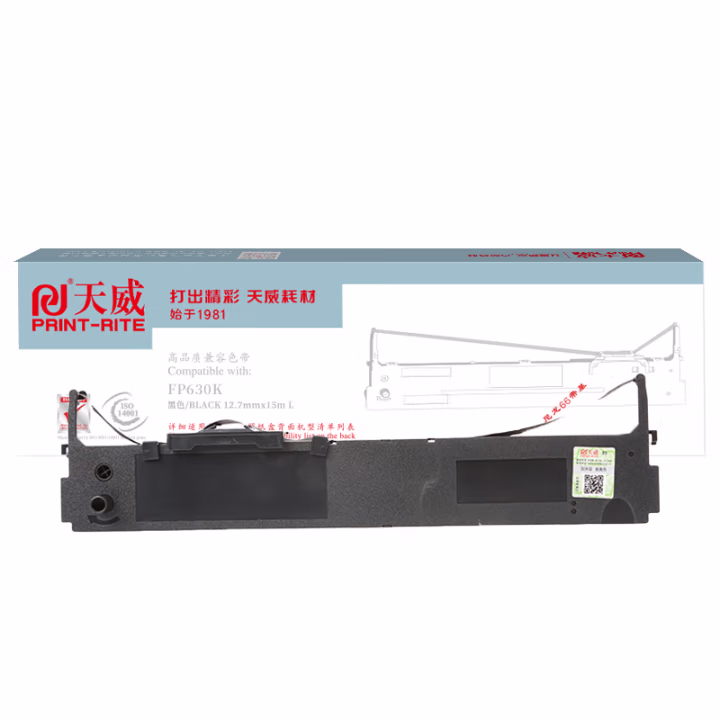 天威 FP630K/FP620K 兼容色带架 专业装(灰包) 适用于JOLIMARK-FP630K-15m,12.7mm-黑左扭架 JMR126型号