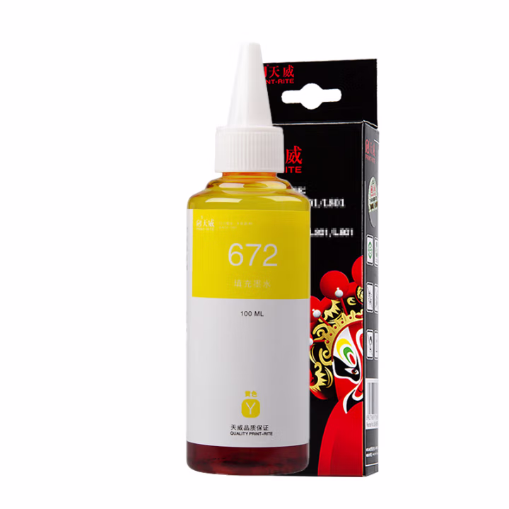 天威 T6724墨水 黄色100ml 适用爱普生EPSON L360 L310 L380 L383 L130 L1300 L566 M101 L551墨仓式打印机