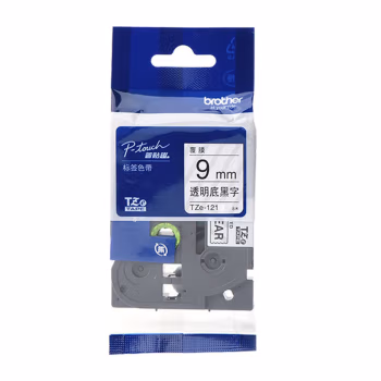 兄弟(brother) TZE-Z121 9mm 标签打印机色带 (计价单位：个) 透明底黑字