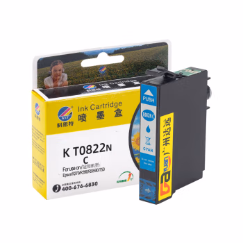 科思特 T0822  14ml 适用爱普生 R270 390 RX590 610 720 墨盒 (计价单位：盒) 青色