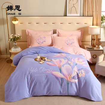 婵思 CMB0220085 200*230cm 纯棉 磨毛 大版 写意系列 四件套 (计价单位：套) 秋月午后