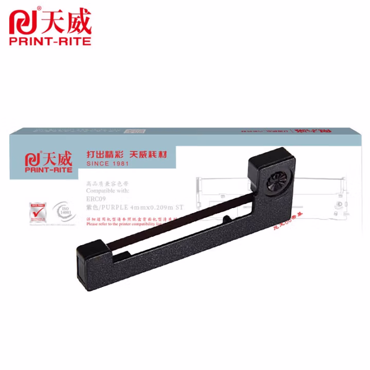 天威(PrintRite) EPSON-ERC09色带架 黑色 0.209m,4mm-黑直架 适用EPSON M-160/161/180/181/182/183 色带架