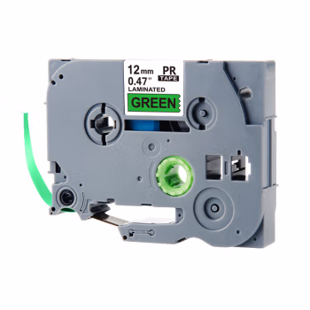 天威标签色带适用兄弟标签机色带覆膜标签 标签打印机色带不干胶标签纸 TZw731 绿底黑字 12mm