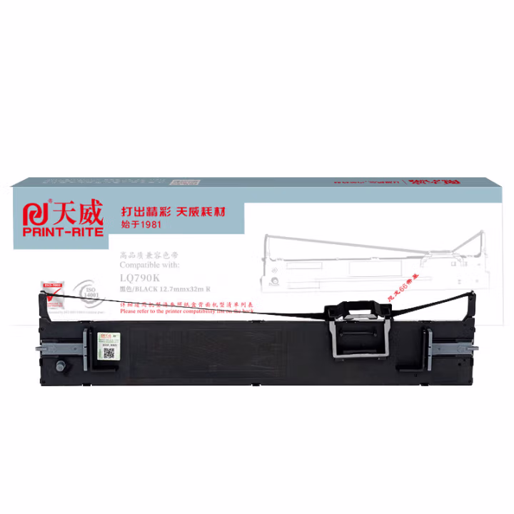 天威（PrintRite）服务版 色带架 LQ790K 适用于EPSON-LQ790K-32m,12.7mm-黑色 BK右扭架