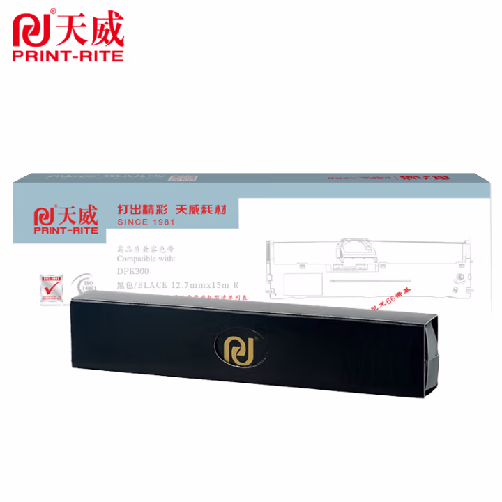 天威（PrintRite）服务版 DPK300 色带芯 适用于FUJITSU-DPK300-15m,12.7mm-黑色BK右扭芯 GD