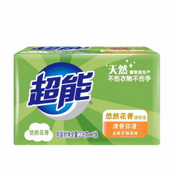 超能 228g*2  悠然花香 透明皂 2.00 块/组 (计价单位：组) 绿色