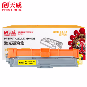 天威 TN-287硒鼓 适用 BrotherHL-3160CDW/3190CDW/DCP-9030CDN/MFC-9150CDN  黄色商用装 2300页