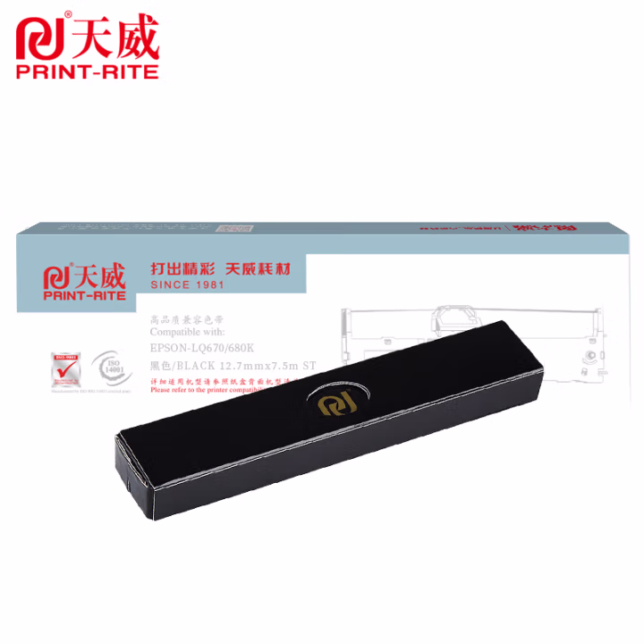 天威（PrintRite）服务版 LQ670K/680K 色带芯 适用于EPSON-LQ670/680K-7.5m,12.7mm-黑色 BK直芯