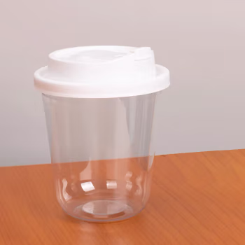 黎战 FR-065 360ml 带盖塑料 一次性杯 50.00 个/袋 (计价单位：袋) 透明