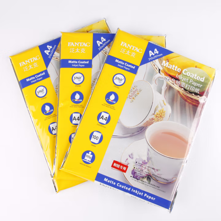 泛太克(Fantac) A4 105g 100张/包 亚光 彩喷纸 1.00 箱/包 (计价单位：包)