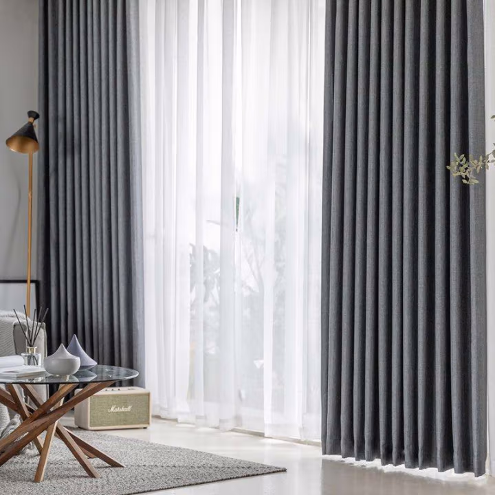 伊伊爱 CL0JB02000072 仿麻 90*遮光 706 遮光帘 1M*2.7M 含轨道含安装 窗帘 1.00 米/片 (计价单位：片) 深灰色