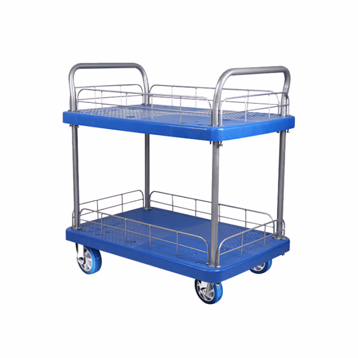 苏识 WSHL-60 60*90cm通花轮 双层护栏平板手推车 (计价单位：辆) 蓝色