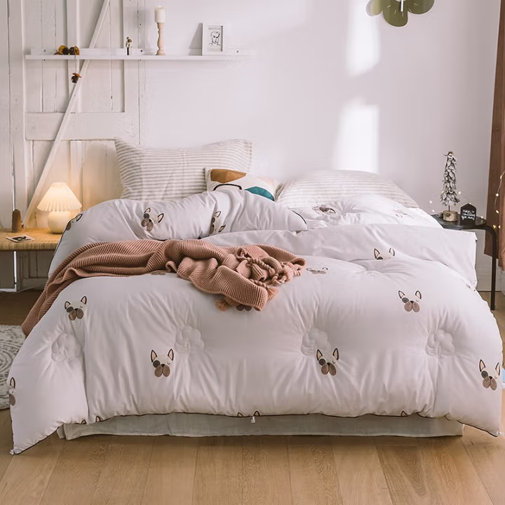 伊伊爱 Z01900013 全棉斜纹棉花冬被 秋冬保暖被 5斤 150*200cm 棉被 (计价单位：件) 萌犬