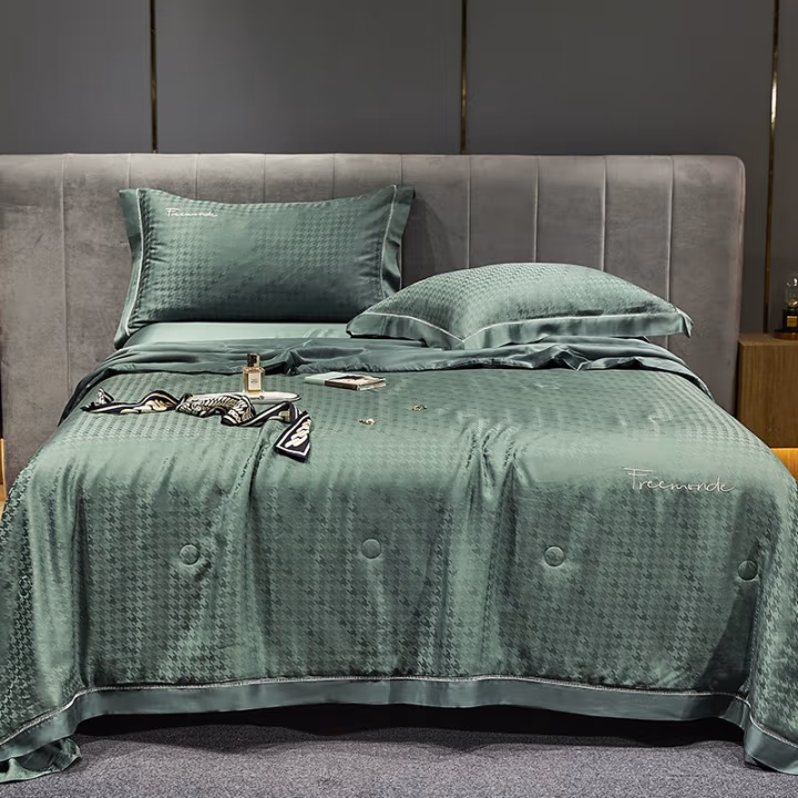 伊伊爱 BZ0ZYJ2201069 /200*230cm莱赛尔80S纯色千鸟格夏凉被 被子 (计价单位：件) 千鸟格绿