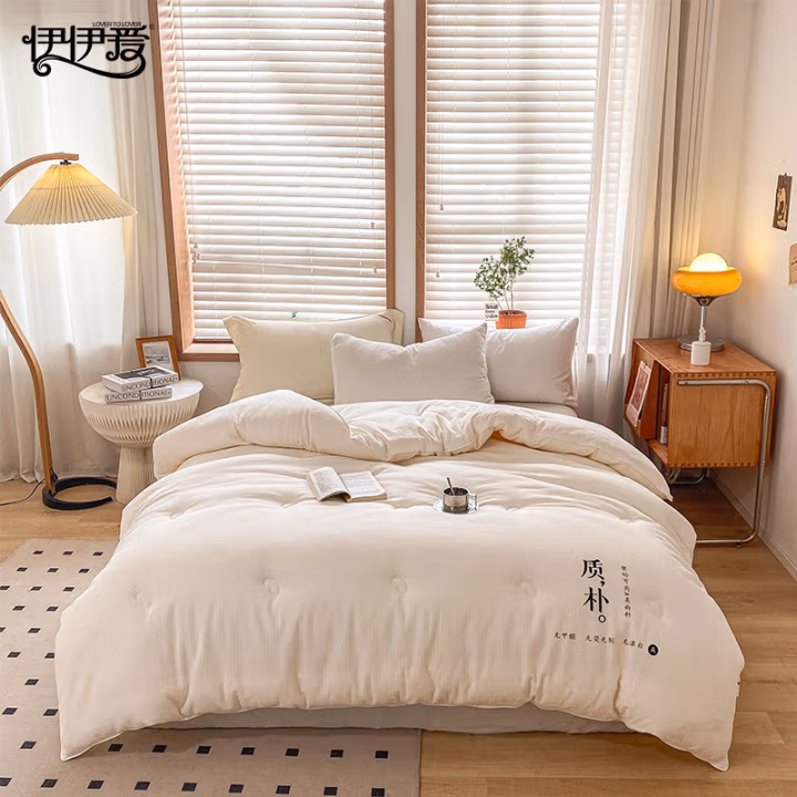 伊伊爱 BZ0HJC2301114 200*230cm/5斤 原棉提花大豆秋冬被 (计价单位：件) 白色