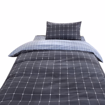 艾逸瑶选 HYJF-001 被套:150*200cm 床单:160*220cm 枕套:48*74cm 选格调灰宿舍用床上三件套 (计价单位：套) 深蓝色