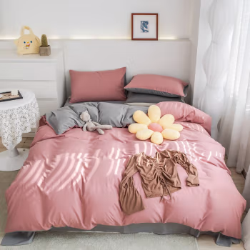 伊伊爱 TJ0ZF02201666 /200*230cm 亲肤棉纯色系列四件套 (计价单位：套) 豆沙浅灰