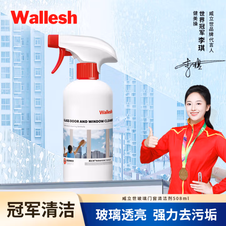 威立世(wallesh) 玻璃门窗清洁 508ml 清洁剂 (计价单位：瓶) 白色