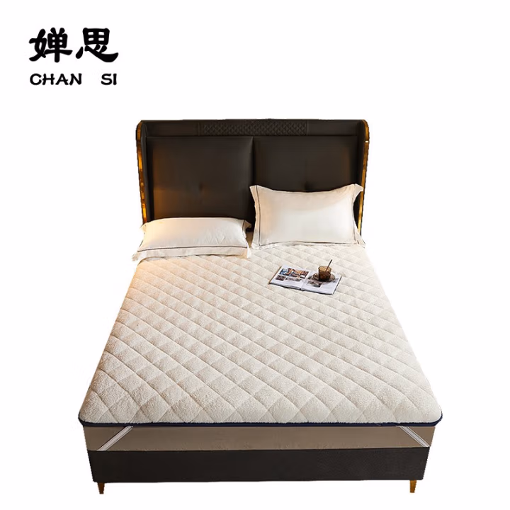 婵思 CD0JD02200416 150*200cm 纯色羊羔绒 6cm加厚 保暖床垫 1.00 件/床 (计价单位：床) 白色