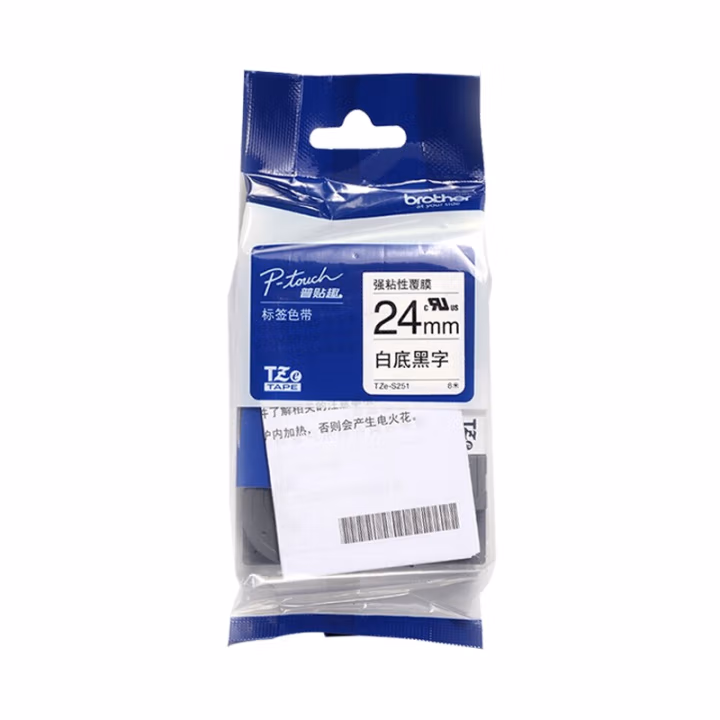 兄弟(brother) TZe-S251   24MM*8M   强粘性 标签色带 (计价单位：个) 白底黑字