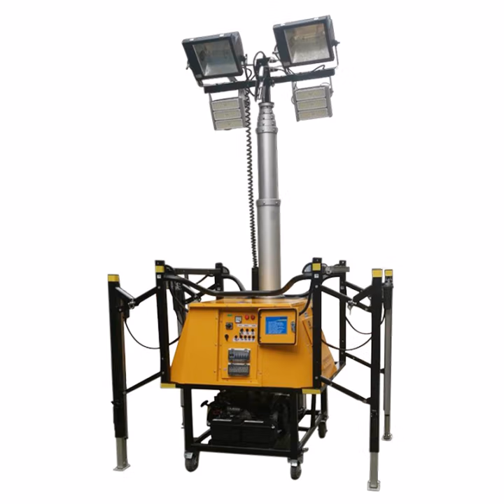 欧辉照明(OHUIZAOMIN) OHSY6846 金卤灯 升降高度10m 2x320W+2x1000W IP65 220V 5700K 白光 25h 自动升降装卸移动照明灯塔 (计价单位：台) 黄色