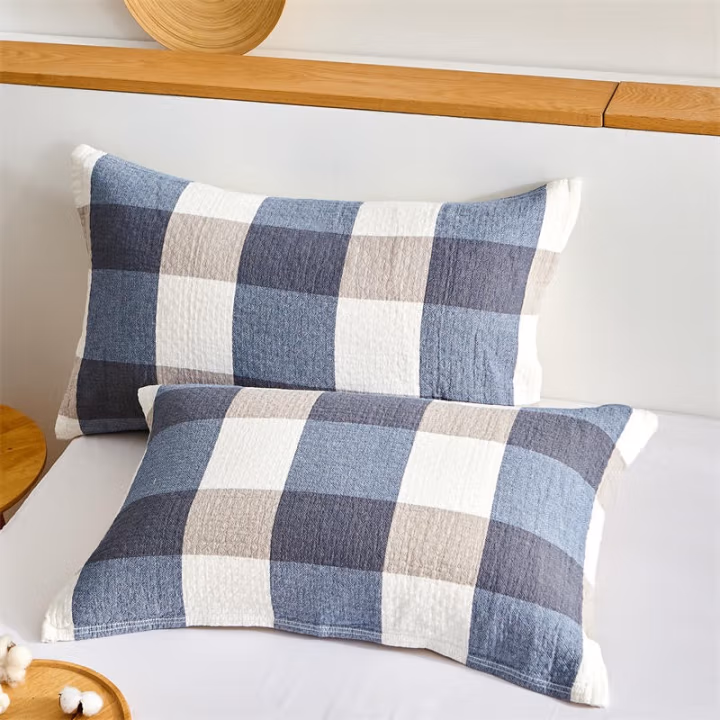 伊伊爱 MJ0BH02100099 80*52cm 三层水洗全棉枕巾 枕头套 1.00 件/条 (计价单位：条) 蓝色