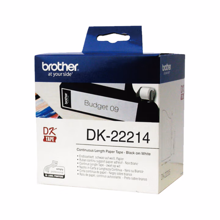 兄弟(brother) DK-22214 12mm白底黑字 标签打印机色带 1.00 盒/个 (计价单位：个) 白底黑字
