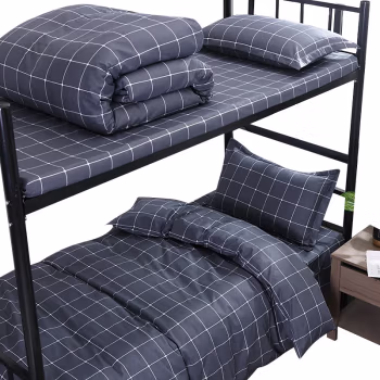 三极户外(Tri-Polar) TP2852单位宿舍上下铺床上用品全棉三件套1.2米床 床上套件 (计价单位：套) 格子之星