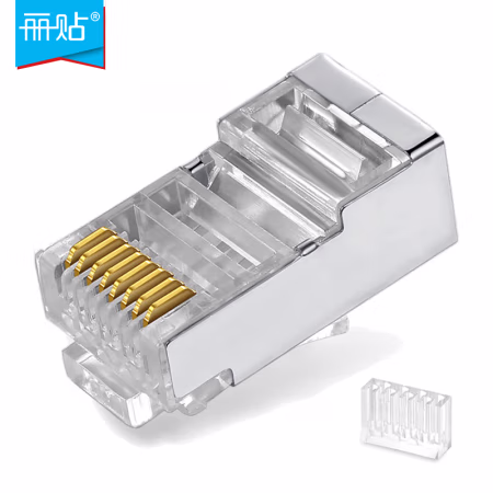 丽贴 LN-SJT06E-P 1.1mm芯线线孔直径 50颗/盒 超六类屏蔽水晶头 50.00 个/盒 (计价单位：盒) 白色