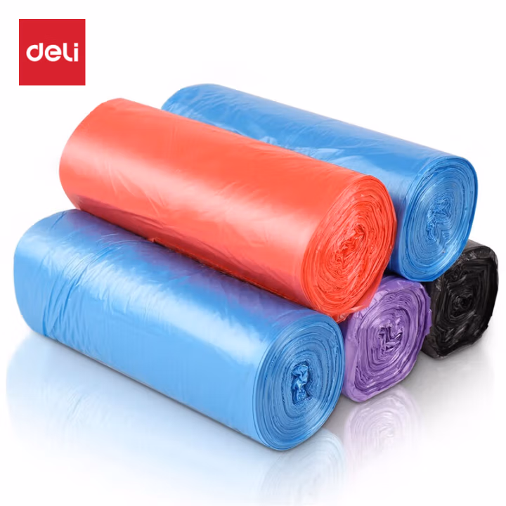 得力(deli) 33185 30个/卷 5卷/包 八角底 垃圾袋 (计价单位：包) 混色