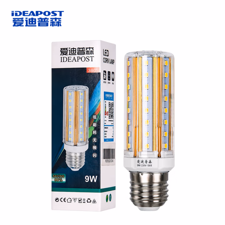 爱迪普森(IDEAPOST) SLYM220-9W  3000K  E27  220V  小螺口节能灯泡吊灯光源 led灯泡玉米灯泡 (计价单位：个) 白色
