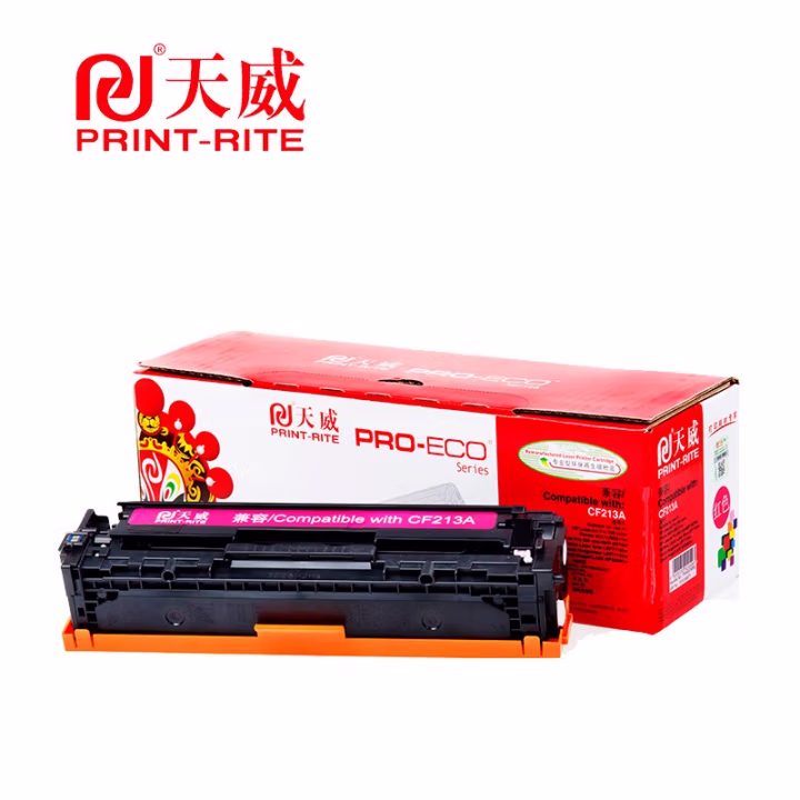 天威(PrintRite) CF213A 带芯片 专业装 适用惠普HP-CP1215 硒鼓 1.00 只/支 (计价单位：支) 品红色
