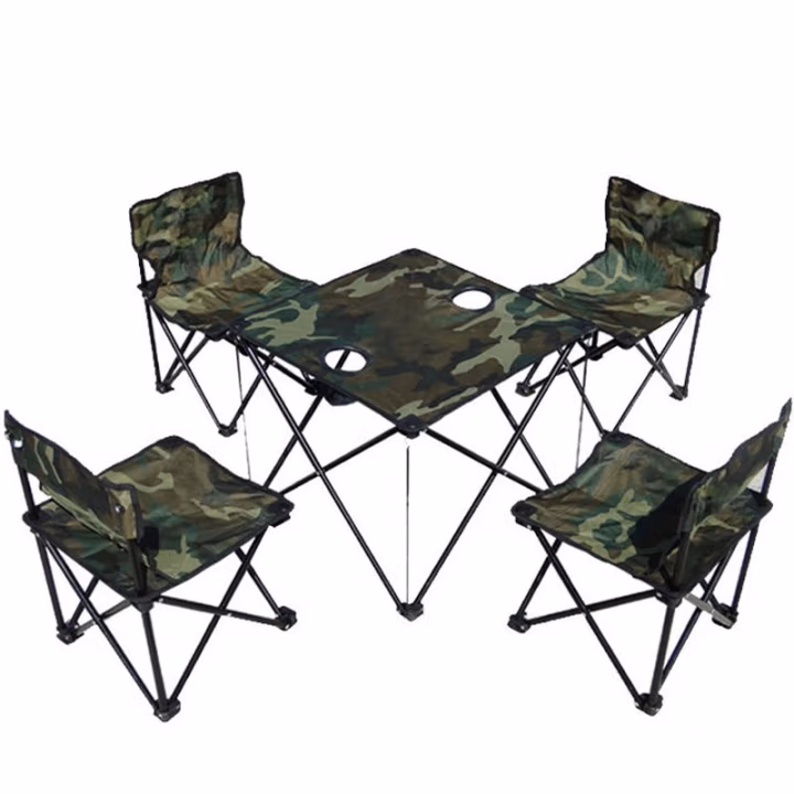 三极户外(Tri-Polar) TP8802折叠桌椅自驾游公园休闲便携凳子野外钓鱼沙滩折叠桌椅子1桌4椅 午休椅 (计价单位：把) 迷彩色