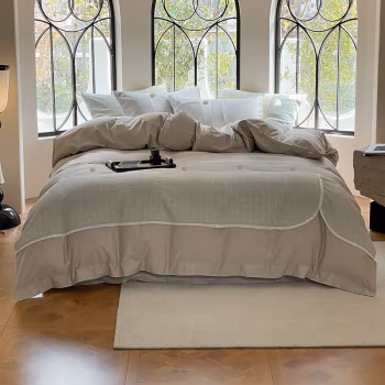 纺语柔 F1176 四件套 床上套件 (计价单位：套) 灰色